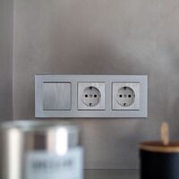 Выключатель одноклавишный проходной (cеребряный рифленый) / W1112009