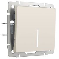 Выключатель одноклавишный проходной с подсветкой (айвори матовый) / W1112162