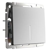 Выключатель одноклавишный проходной с подсветкой (серебряный матовый) / W1112165