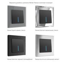 Выключатель одноклавишный с подсветкой (черный матовый) / W1110108