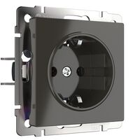 Розетка с заземлением (серо-коричневый) / W1171007