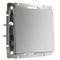 Выключатель одноклавишный проходной (cеребряный рифленый) / W1112009