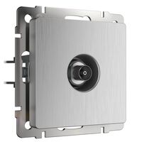 ТВ-розетка оконечная (cеребряный рифленый) / W1183009