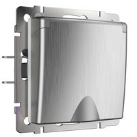 Розетка влагозащ. с зазем. с защит. крышкой и шторками (серебряный рифленый) / W1171209