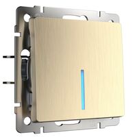 Выключатель одноклавишный с подсветкой (шампань рифленый) / W1110110