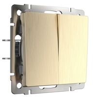 Выключатель двухклавишный  (шампань рифленый) / W1120010