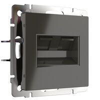 Розетка телефонная RJ-11 и Еthernet RJ-45 (серо-коричневый) / WL07-RJ11+RJ45