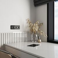 Накладка для двойной розетки Еthernet RJ-45 (графит акрил) / W1191144