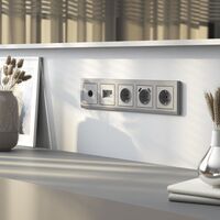 Накладка для двойной розетки Еthernet RJ-45 (серебряный матовый) / W1191165