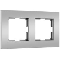 Рамка на 2 поста (серебро матовый, Slab) / W0022965