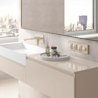 Рамка на 4 поста (айвори/латунь, Baguette) / W0042851