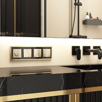 Рамка на 4 поста (черный/латунь, Baguette) / W0042852