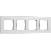 Рамка на 4 поста (белый soft-touch, Senso) / W0043101