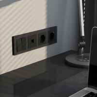 Рамка на 4 поста (черный soft-touch, Senso) / W0043108