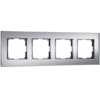 Рамка на 4 поста (серебряный soft-touch, Senso) / W0043106