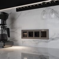 Рамка на 4 поста (бронза матовый, Slab) / W0042963