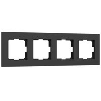 Рамка на 4 поста (черный матовый, Slab) / W0042908