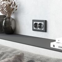 Розетка двойная с заземлением (серебряный матовый) / W1172065