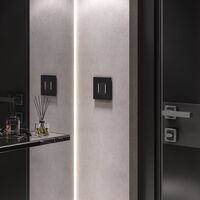 Сенсорный выключатель двухклавишный с подсветкой (черный) / W4522008