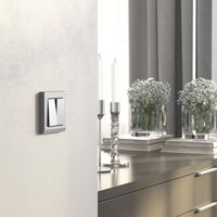 Выключатель двухклавишный с подсветкой (серебряный матовый) / W1120165