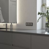 Выключатель двухклавишный с подсветкой (серебряный матовый) / W1120165