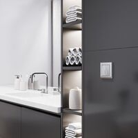 Выключатель двухклавишный с подсветкой (серебряный матовый) / W1120165