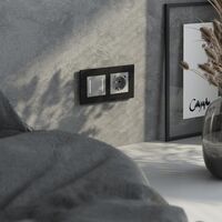 Рамка на 2 поста (черный алюминий, AluMax) / W0023508