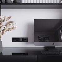 Накладка для двойной розетки Еthernet RJ-45 (черный акрил) / W1191148