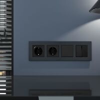 Рамка на 4 поста (черный алюминий, AluMax) / W0043508