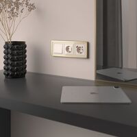 Выключатель одноклавишный проходной (айвори акрил) / W1112043