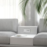 Выключатель одноклавишный проходной с подсветкой (белый акрил) / W1112141