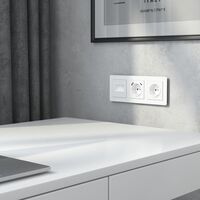 Накладка для двойной розетки Еthernet RJ-45 (белый акрил) / W1191141