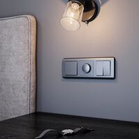 Выключатель двухклавишный проходной (графит рифленый) / W1122004