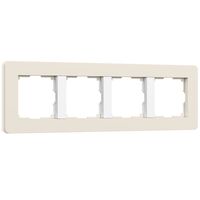 Рамка на 4 поста (айвори/белый, Split) / W0043066