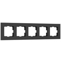 Рамка на 5 поста (черный матовый, Slab) / W0052908