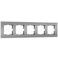 Рамка на 5 поста (серебро матовый, Slab) / W0052965