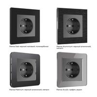 Розетка с заземлением и шторками (графит рифленый) / W1171104