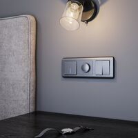 Выключатель одноклавишный с подсветкой (графит рифленый) / W1110104