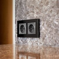 Розетка с заземлением и шторками (графит рифленый) / W1171104