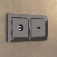 Рамка на 2 поста (серо-коричневый, Basic) / WL03-Frame-02