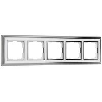 Рамка на 5 постов (хром/белый, Palacio) / WL17-Frame-05