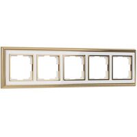Рамка на 5 постов (золото/белый, Palacio) / WL17-Frame-05