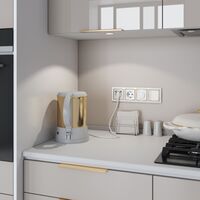 Рамка на 4 поста (белый/золото, Snabb) / WL03-Frame-04-white-GD