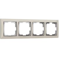 Рамка на 4 поста (слоновая кость/хром, Snabb) / WL03-Frame-04-ivory