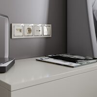 Рамка на 4 поста (слоновая кость/хром, Snabb) / WL03-Frame-04-ivory