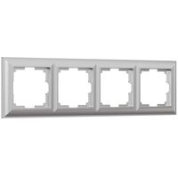Рамка на 4 поста (серебряный, Fiore) / WL14-Frame-04