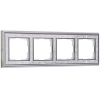 Рамка на 4 поста (хром/белый, Palacio Gracia) / WL77-Frame-04