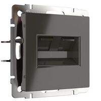 Розетка двойная Ethernet RJ-45 (серо-коричневый) / WL07-RJ45+RJ45