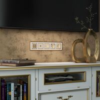 Розетка с заземлением и шторками (шампань) / W1171111