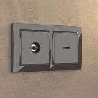 ТВ-розетка проходная (серо-коричневый) / WL07-TV-2W